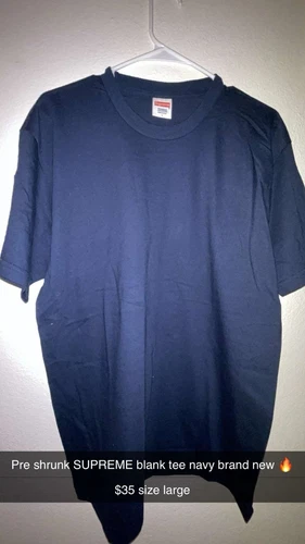 Grand t shirt Supreme Blank Pre Shrunk fabriqué aux États Unis 100 % coton noir