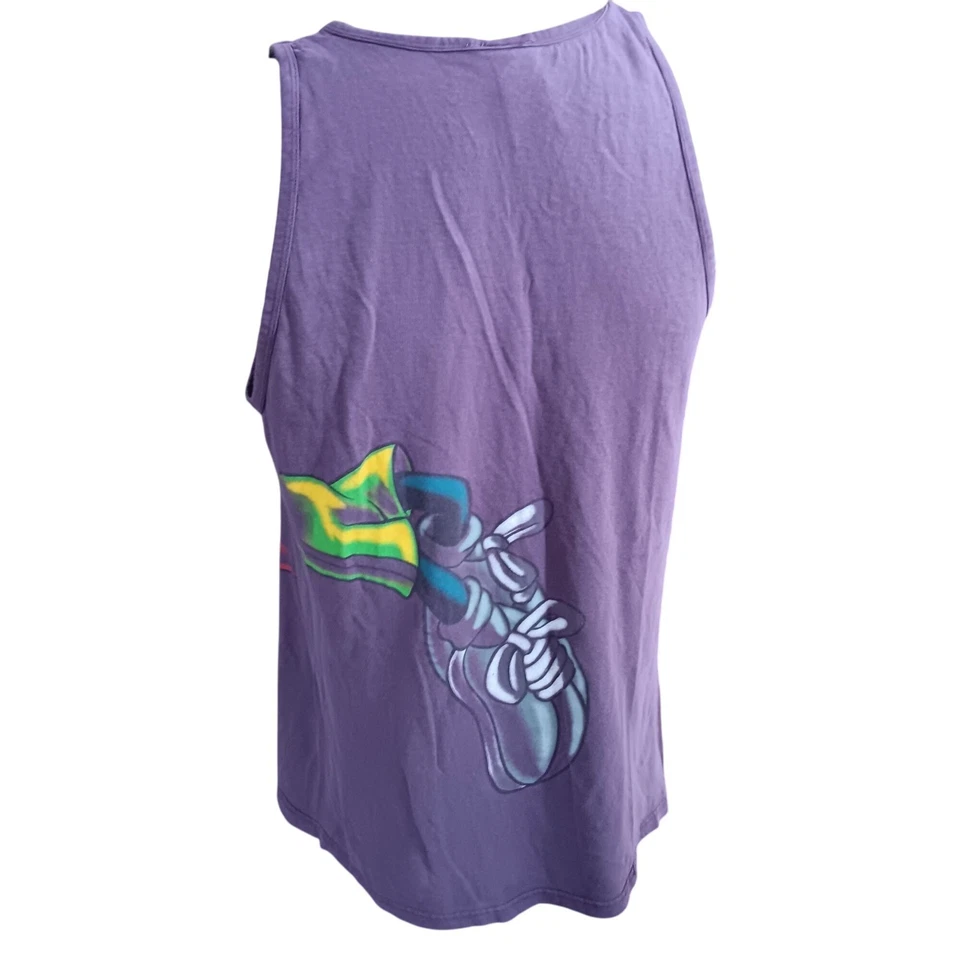 复古大号背心 Mickey Unlimited 紫色足球包裹图形 Jem 1990 年代 — 第 3/4 张图片