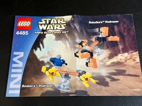 LEGO 4485 Star Wars Sebulba's and Anakin&rsquo;s Podracer Mini Complete Set w/  Manual