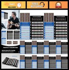 20 Pcs Color-Coded Guitar Fretboard Stickers  Chord Charts for Beginners