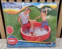 Bestway Planschbecken Kinderpool Pool Rot 122 X 25 Cm Rund Babypool Schwimmen