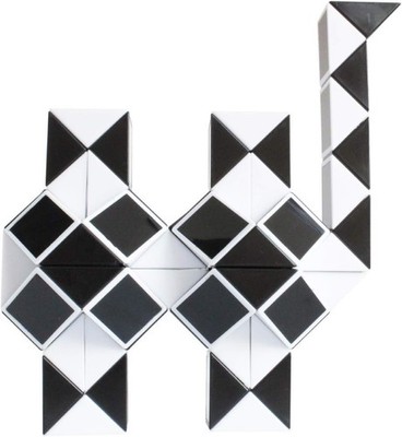 Mipartebo Large Magic Snake Cube Twist Puzzle - 72 Wedges Fidget Toy in Black