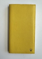 Rolex Giallo Daytona Beach Lucertola Custodia in Pelle Porta Carte Blocco Note con Carta