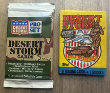 1991 DESERT STORM SEALED TRADING CARD PACKS VINTAGE MILITARY WAR CARDS RARE AUS