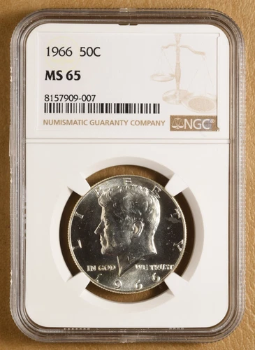 1966 P Kennedy Silver Half Dollar NGC MS65