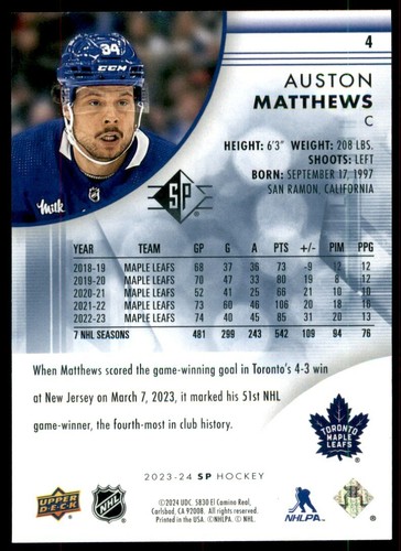 2023-24 SP HOCKEY BASE CARDS BLUE VARIANT - PICK FROM LIST - U PICK - Picture 10 of 200