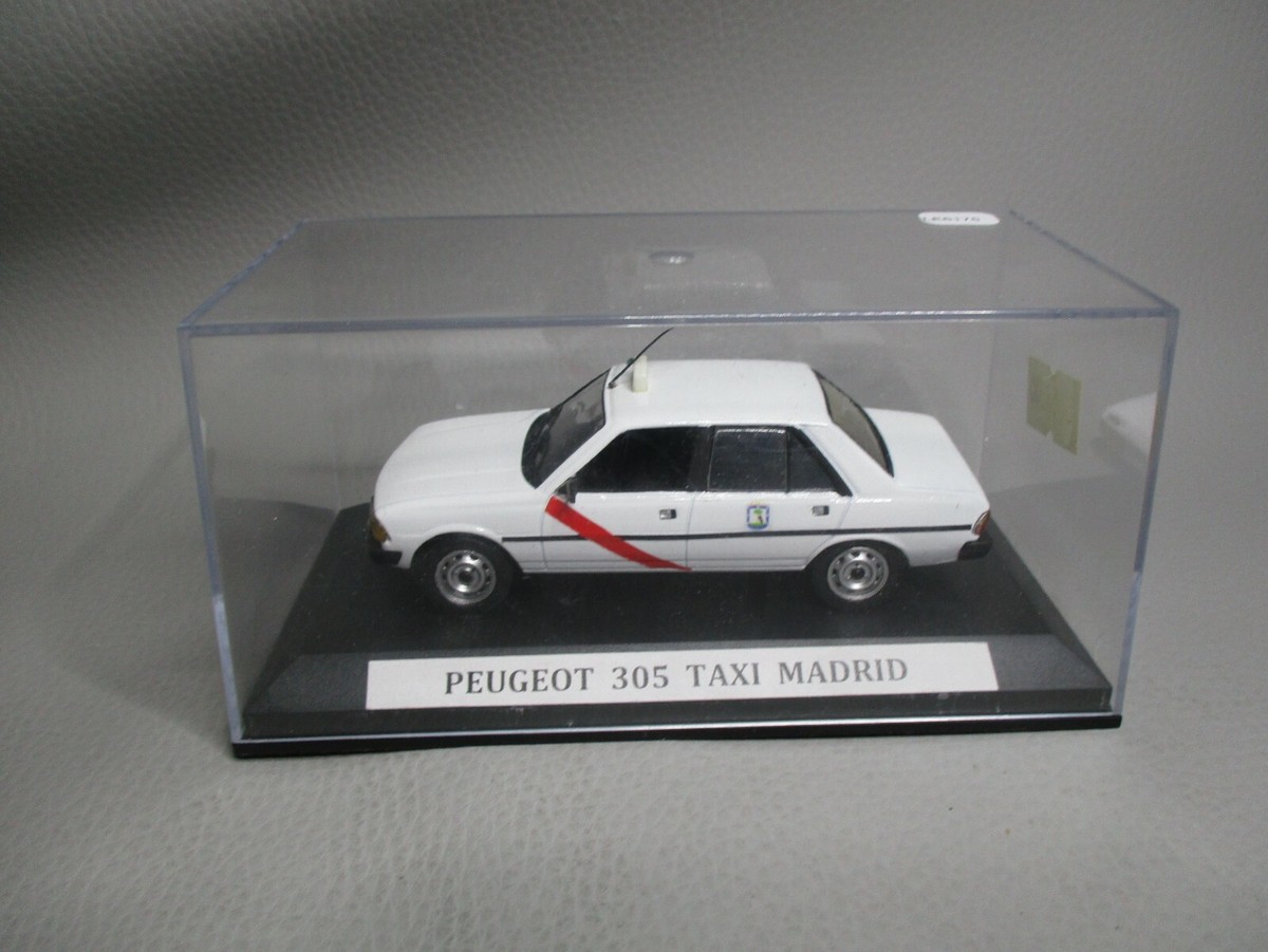 Peugeot 305 Taxi Barcelone – Miniature 1/43 Minimini Label 43, Noir Et Jaune