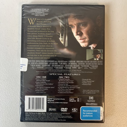 A Beautiful Mind (DVD, 2001) 2-Disc Awards Edition Brand New & Sealed Biography - Picture 2 of 2