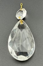 Vintage Teardrop Pear Crystal Chandelier Replacement Wired Faceted Clear Prism