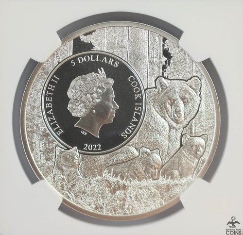 2022 Cook Islands Oklahoma-Mountain Boomer .999 Fine Silver 1oz Coin NGC MS70 - Picture 4 of 4