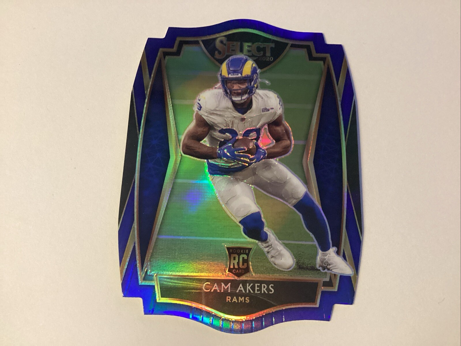 2020 Panini Select Premier Cam Akers #155 RC Blue Prizm Die Cut Rams