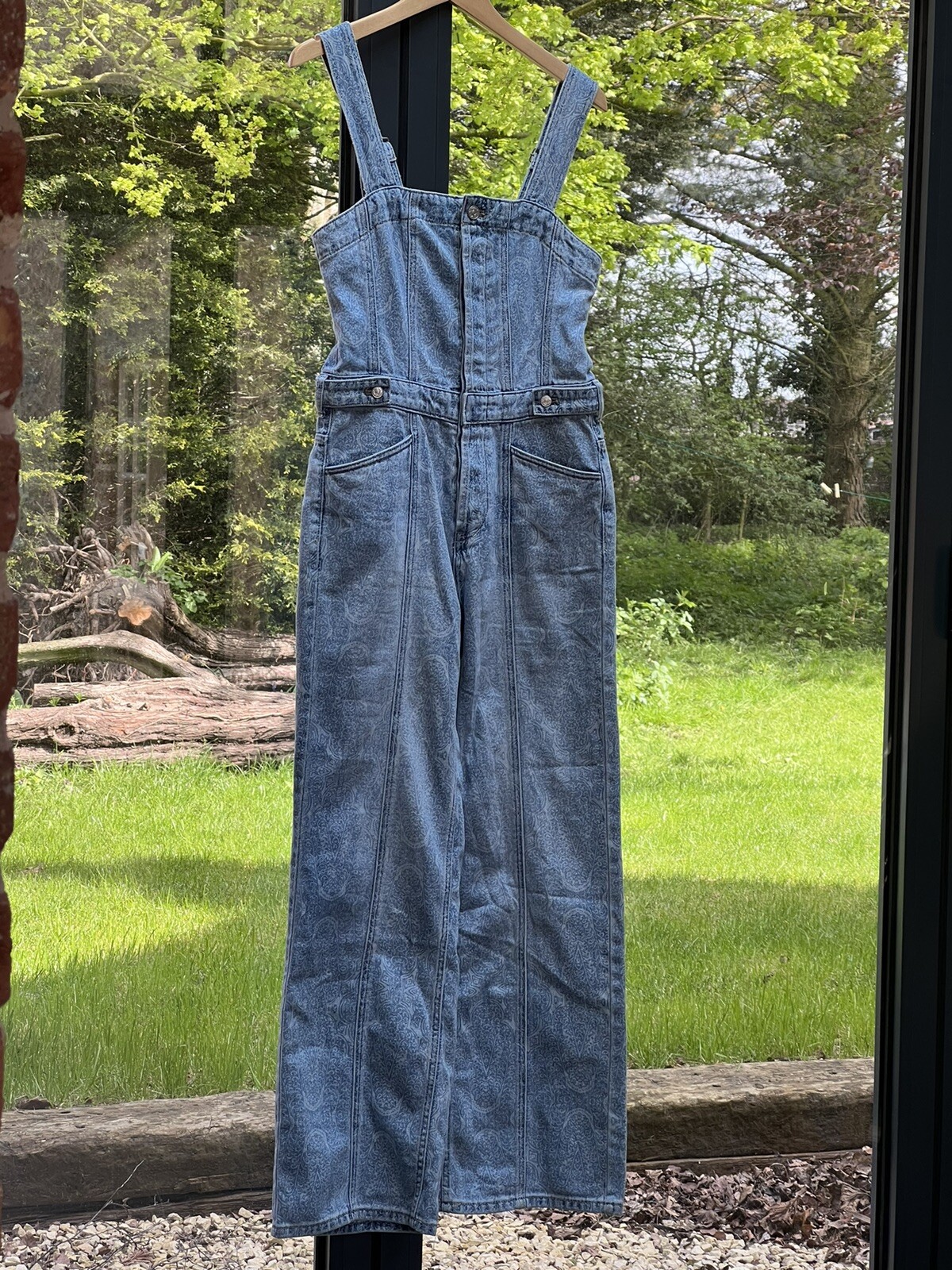Free People Showdown denim dungaree overalls  jumpsuit RRP £148 image 3