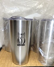 HOOTERS RESTAURANT STAINLESS TRAVEL COFFEE MUG HOT COLD #175905 NOS-U