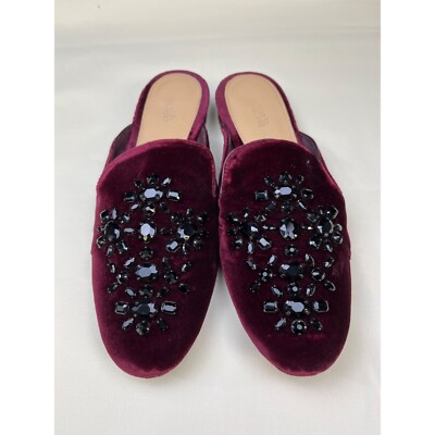 Michael Kors Women's Wine Velvet/Rhinestone Shoes/Slip on SIze 6.5M SKU 5561