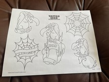 Vintage Tattoo flash art sheet tattoo seen Da Bronx lot 92 