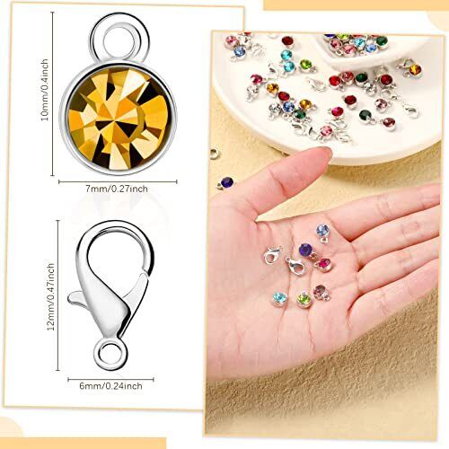 120 Pieces Charms for Jewelry Making Birthstone Charms Earring Multiple Color - Picture 3 of 7