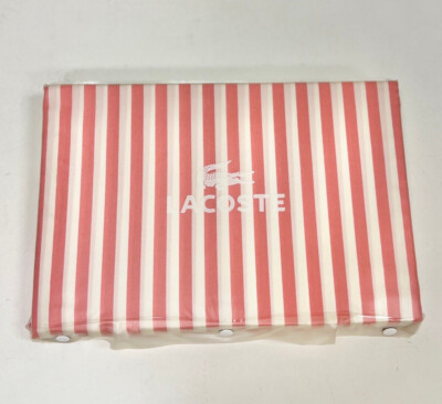 Lacoste 100% Cotton Crocod'elle Queen Flat Sheet Strawberry Ice