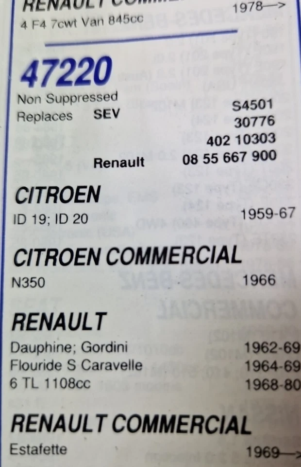 BRAZO ROTOR TIPO 5 SEV, CITROEN ID 19, 20.  RENAULT DAUPHINE, FLORIDA GORDINI Foto 2 de 2