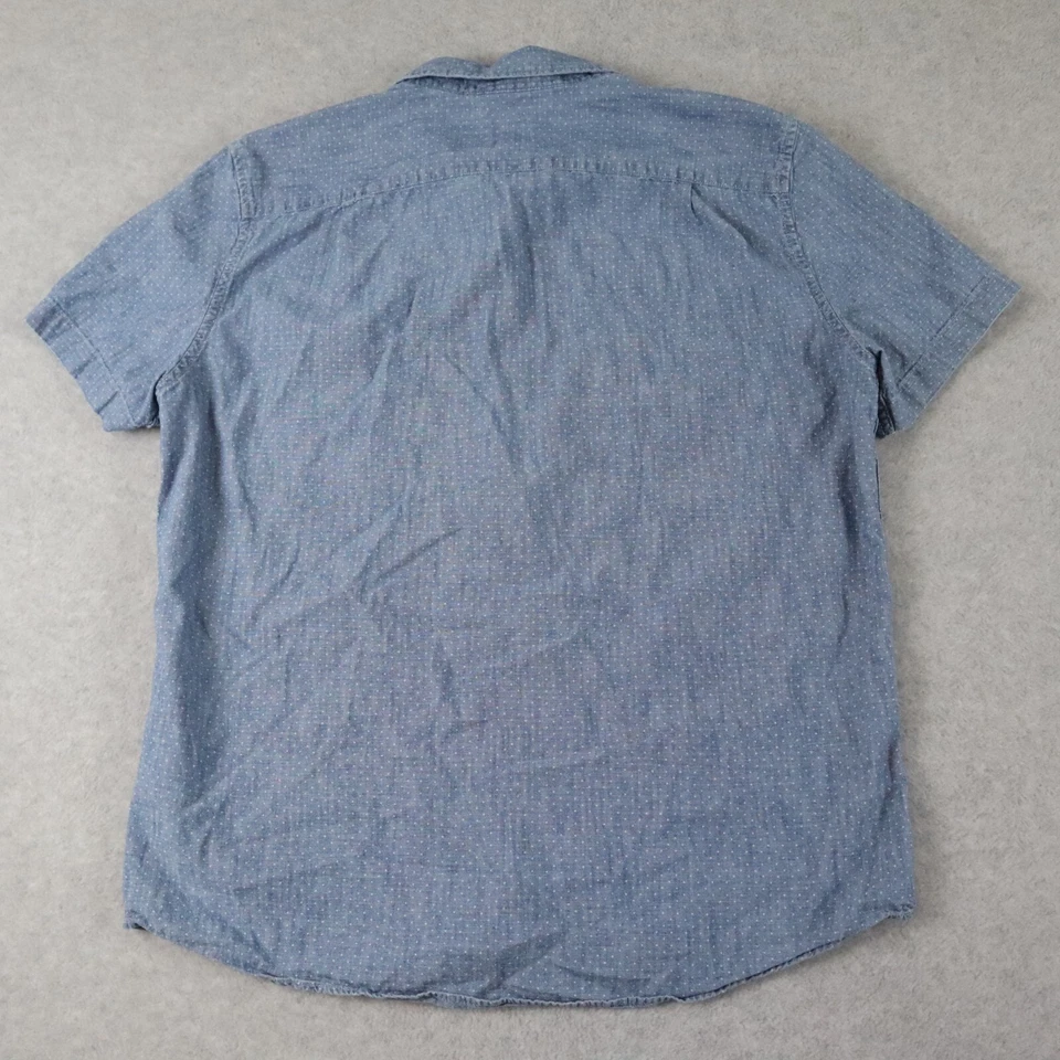 Camisa American Eagle Para Hombre Grande Informal Bolsillo Abotonado Lunares Manga Corta Foto 4 de 4