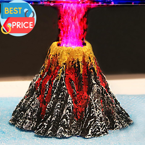 Aquarium Volcano Ornament Kit with Air Stone Bubbler Fish Tank Decorations - Picture 11 of 12