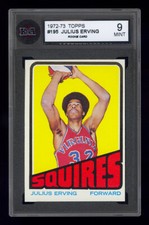 1972 TOPPS #195 JULIUS ERVING KSA 9 DR. J QUALITY PRINTING NO FISHEYE WHITE SPOT