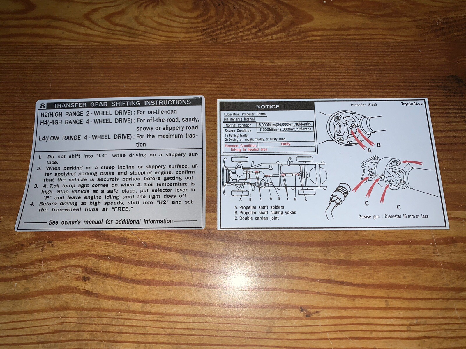 1989-94 3g Toyota Pickup Truck 4runner Chassis Grease Instructions Auto Trans #8