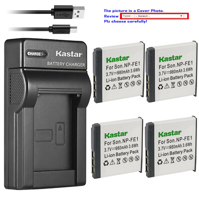 Kastar Battery Slim USB Charger for Sony FE1 Cyber-shot DSC-T7 DSC-T7B DSC-T7/S