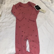 L'ovedbaby Baby Organic Cotton Lap Shoulder Footed Overall, Berry Hatch Sz 0-3