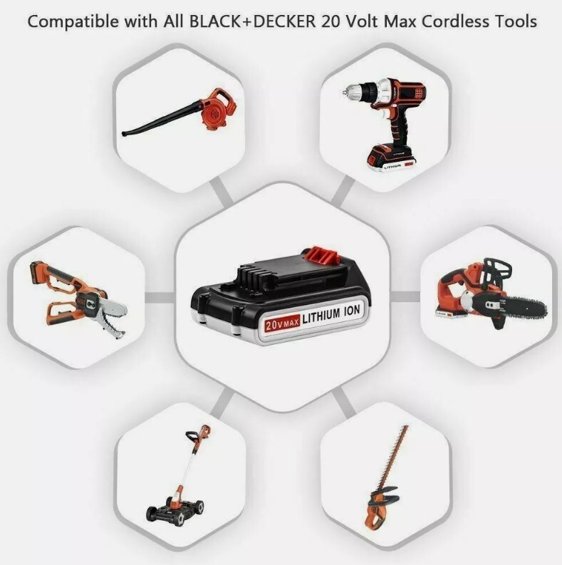 20V Lithium-Ion Battery replacement for Black and Decker 20Volt LBX20 LBXR20