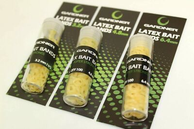 Gardner NEU Latex Bait Bands - Pellet Dog Biscuit Hair Carp Rig - ALLE GRÖßEN -