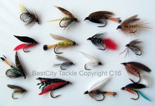 Fly Fishing Flies Wet Selection 16 X flies supplied in a click shut box #338