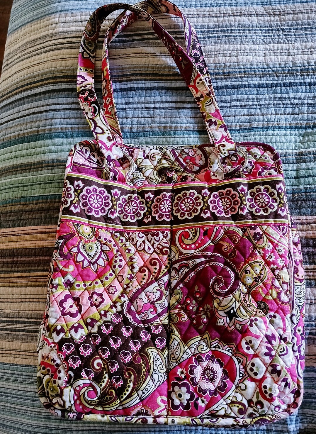 Vera Bradley Paisley Meets floral Laptop Travel Tote … Gem