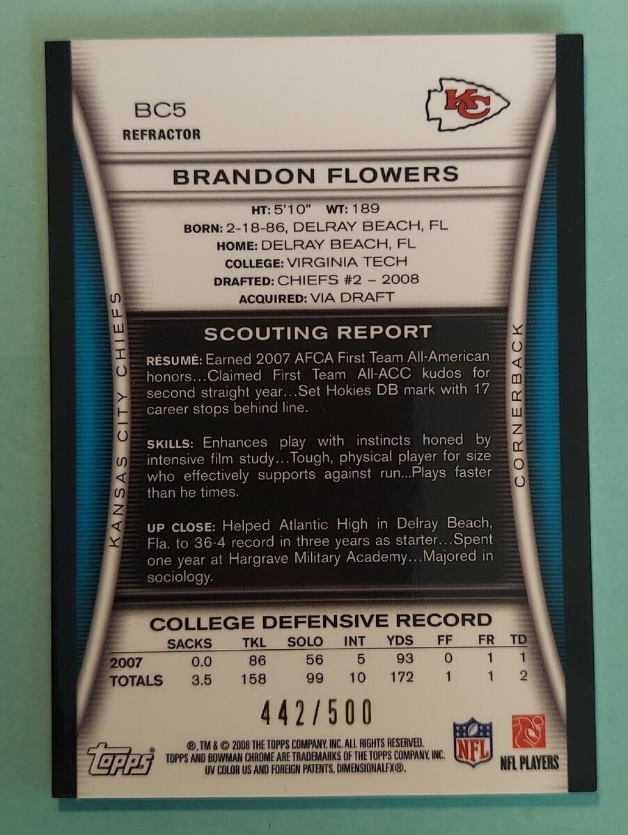 Brandon Flowers San Diego Chargers, Kansas City Chiefs, Virginia Tech signed, autographed football Brandon Flowers San Diego Chargers, Kansas City Chiefs, Virginia Tech signed, autographed football