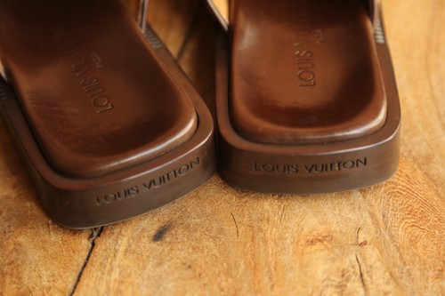 Louis Vuitton LV Damier Ponyhair Braun Sandalen Pantoletten Schuhe Herren UK 7 US 8 - Bild 8 von 13