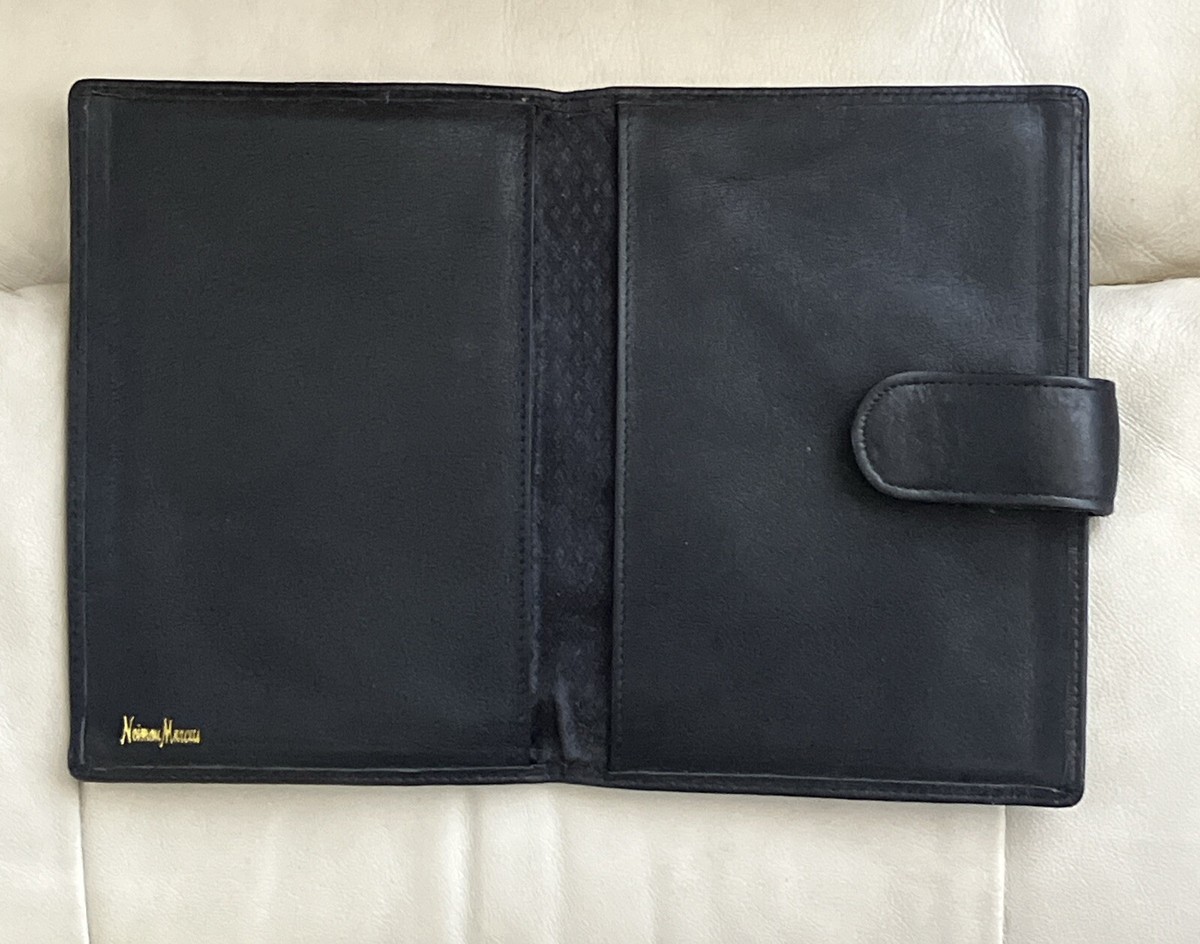 Neiman Marcus black passport holder gold lettering