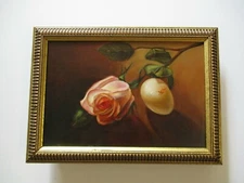 MODERNIST  SURREAL STILL LIFE PAINTING ROSE EGG SURREALISM MODERNISM REALISM 