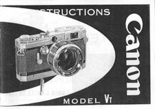 Canon Camera Model VT Instruction Manual Reprint