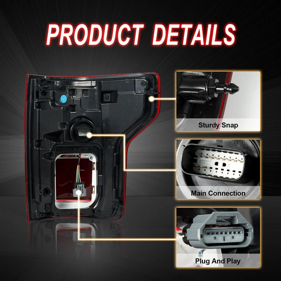 For Ford F150 2018 2019 2020 Left Driver Side LED Tail Light Brake W/Blind Spot Foto 4 de 4