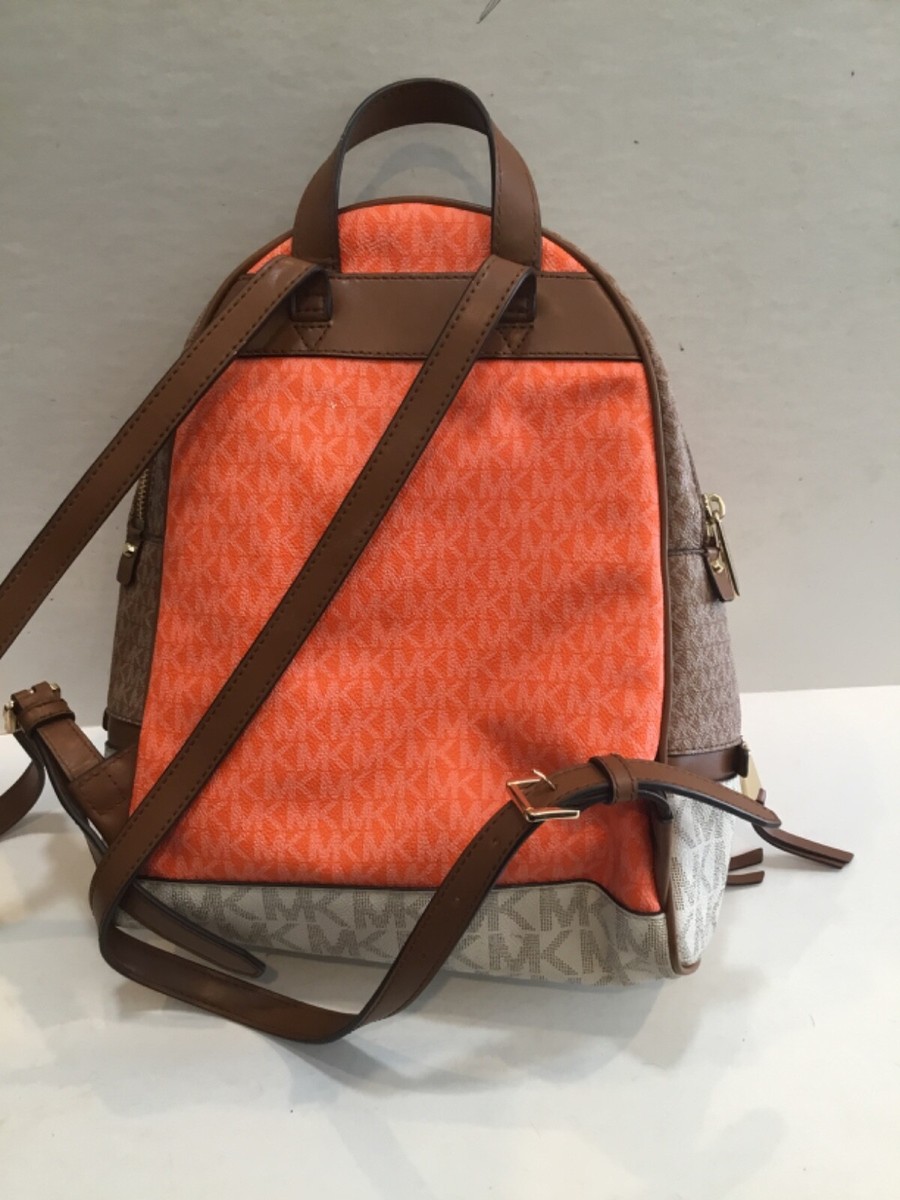Michael Kors Rhea Zip Medium Leather MK Signature Backpack  display picture 1