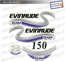Adesivi motore marino fuoribordo Evinrude 150 cv ficht ram gommone barca