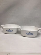 VINTAGE CORNFLOWER CORNING WARE P-1 1/2-B (SET OF 2) NO LIDS