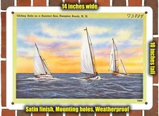 Metal Sign - New Hampshire Postcard - Gliding Sails On A Summer Sea, Hampton Be