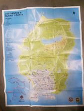 GTA Grand Theft Auto Fünf V 5 Los Santos Karte Original Doppelseitig KEIN SPIEL