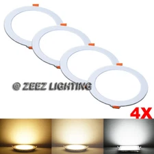 4 Pack 20W 9-Inch Round Natural White Recessed Lighting LED Ceiling Panel Light