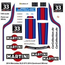  33 Mercedes Benz SLS GT3 2014 Winner 1/64th HO Scale Slot Car Waterslide Decal