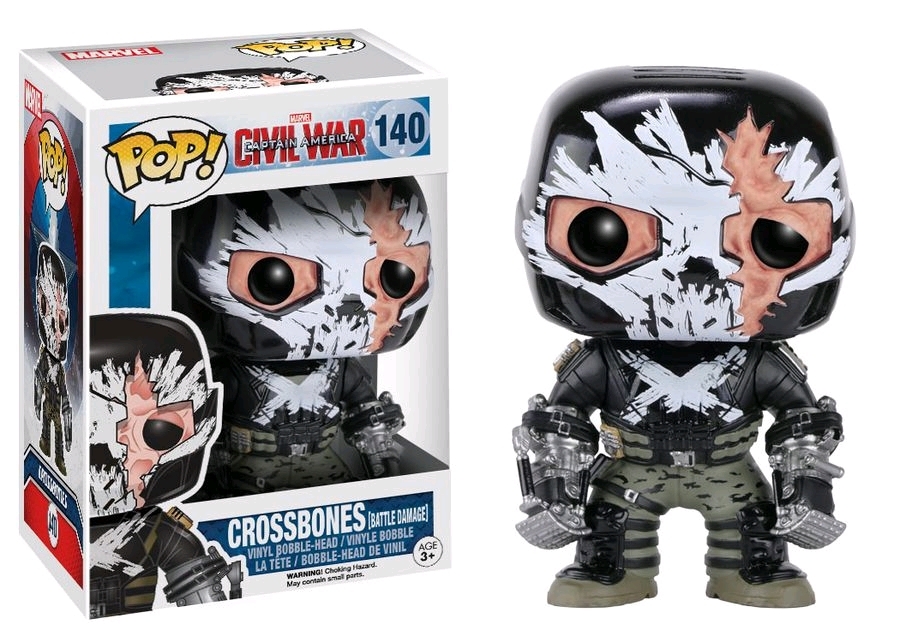 MARVEL CIVIL WAR CROSS BONES CRACKED MASK 3.75"" VINYL FIGURE POP FUNKO