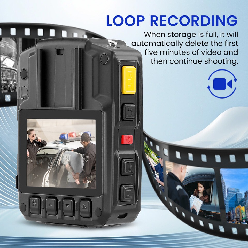 BOBLOV D7 HD 1296P Body Camera with Audio 9H Record Cam Night Vision ...