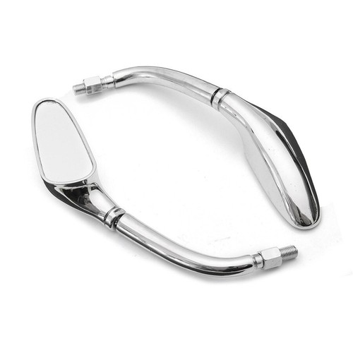 Motorcycle Mirrors Aluminum Alloy Chrome Finish Large Field Rearview Mirrors NEW - Picture 4 of 9