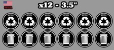12 Recycling and Trash Decal Sticker for trash cans - Home  Office Choose Color