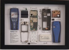 Nokia 7250i Teardown Art, con cornice, arte da parete smontata (fatto a mano) unica
